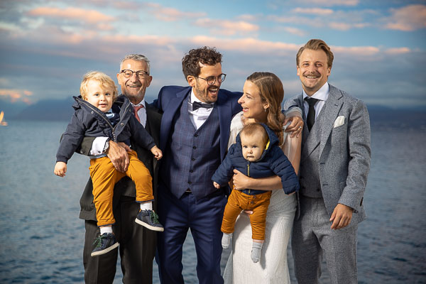Photo de mariage devant le lac léman à Morges